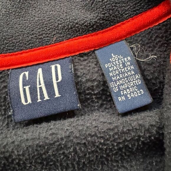 Gap Men’s 1/4 Zip Up Fleece Pullover Size Large 100% Polyester High Neck Casual - Picture 6 of 8